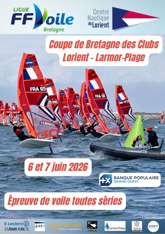 Affiche Coupe de Bretagne des Clubs Voile 2026 CNL